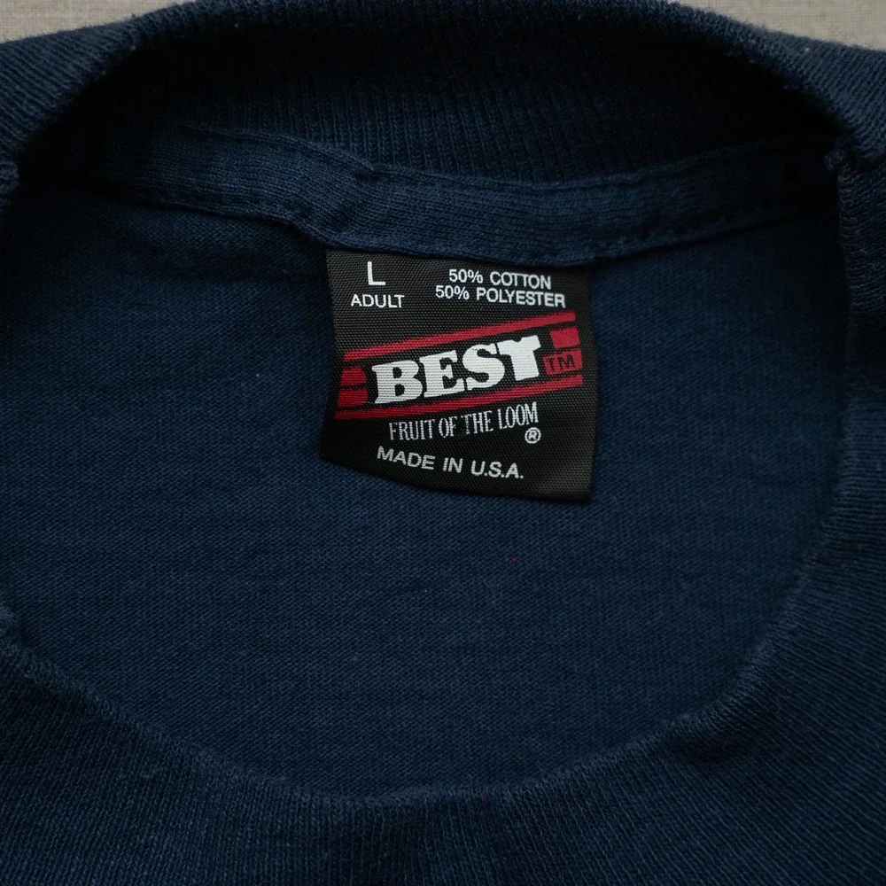 Vintage 80s 90s St Croix Valley 3rd Civil War Muster T Shirt Navy Blue Trumpet L